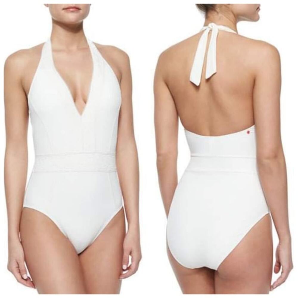 Red Carter Neo Bohemia Halter One-Piece Swimsuit